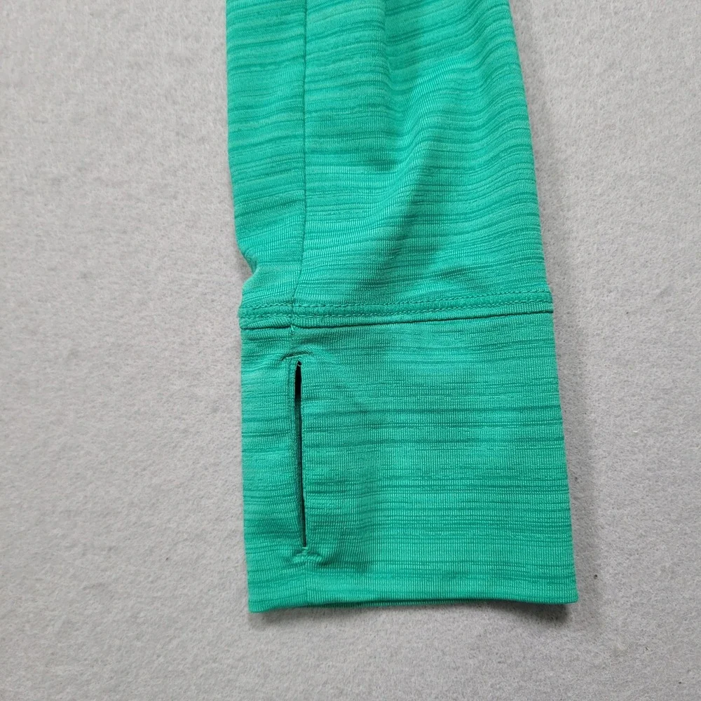Athleta Womens Green Full Zip Hooded Jacket Thumb Holes 405562-02 Medium